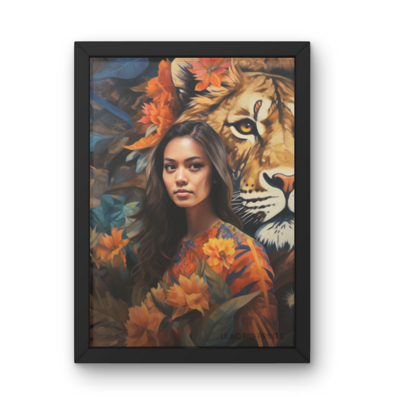 Lion Courage | Digital Wall Art Print | Fantastical Women Collection