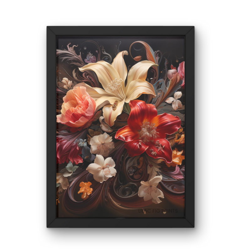 Bursting Blooms | Digital Wall Art Print | Colorful Floral Collection