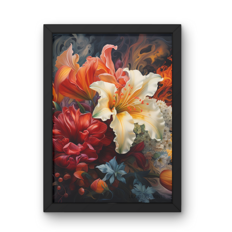 Vivid Blooms | Digital Wall Art Print | Vibrant Floral Collection