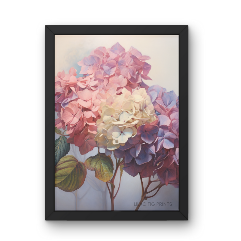 Blushing Hydrangea | Digital Wall Art Print | Floral Watercolor Collection