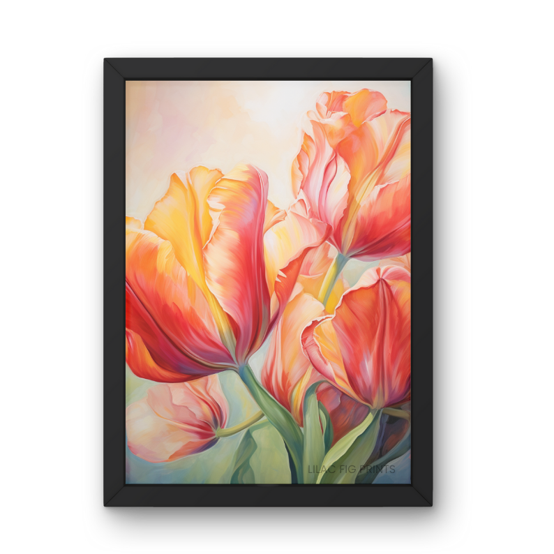 Tulip Grace | Botanical Digital Fine Art Print | Floral Essence Collection