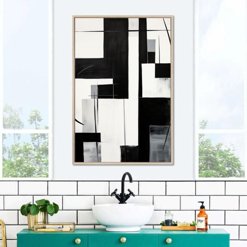 Black and White Abstract Wall Art