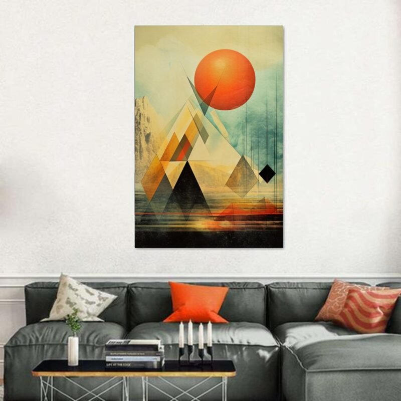 Retro Geometric Wall Art | Abstract Fine Art Framed Canvas Collection