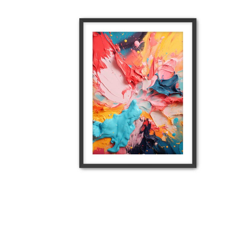 Pastel Splatter Framed Fine Art Prints | Abstract Fine Art Collection