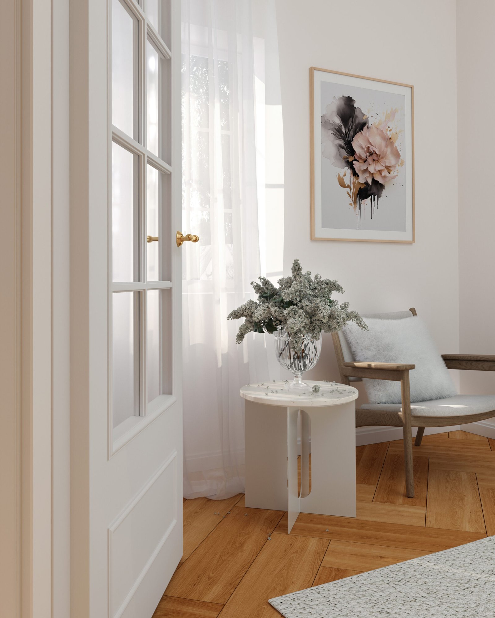 Japandi-White Framed 1Pic Hallway FL1008