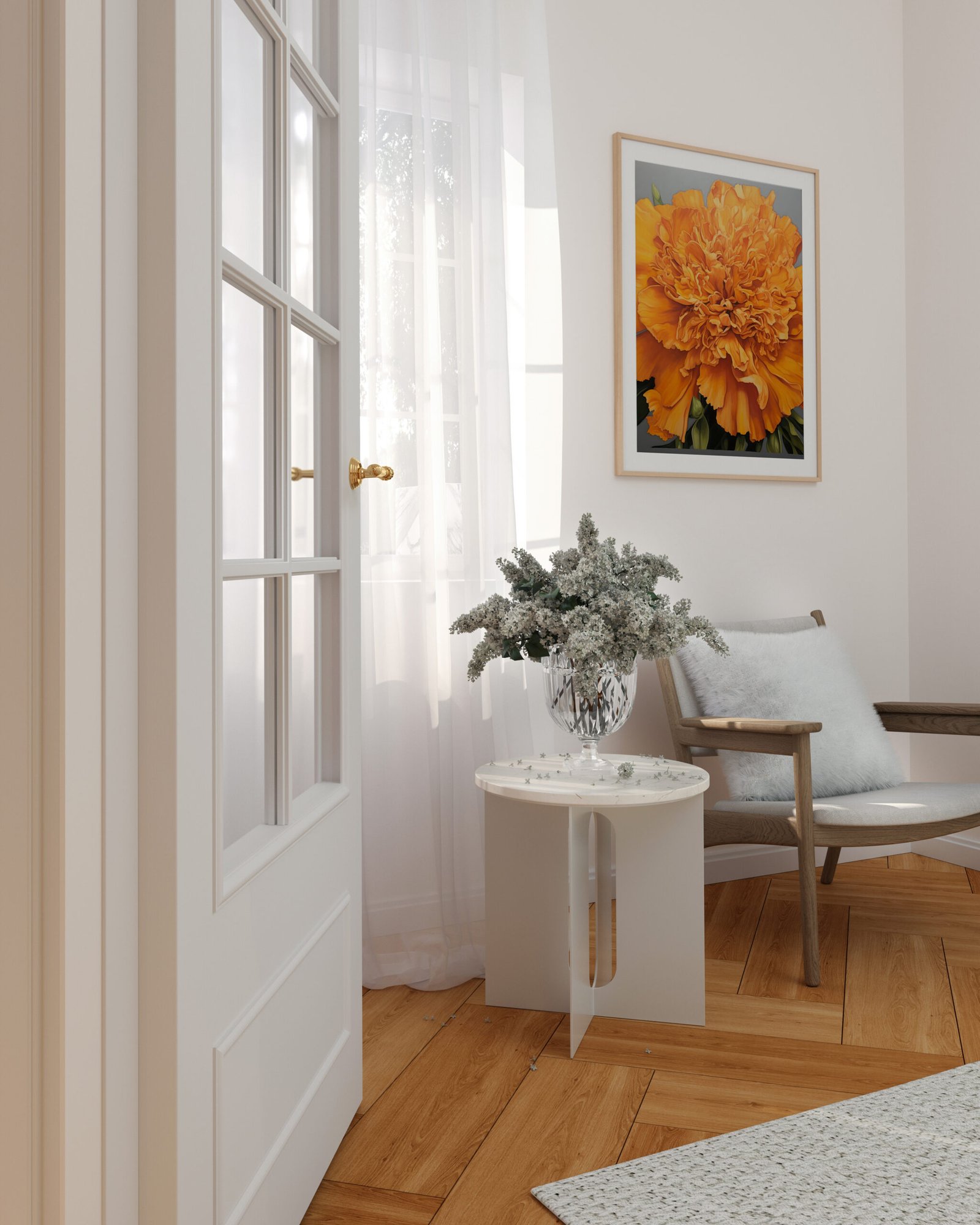 Japandi-White Framed 1Pic Hallway FL1032