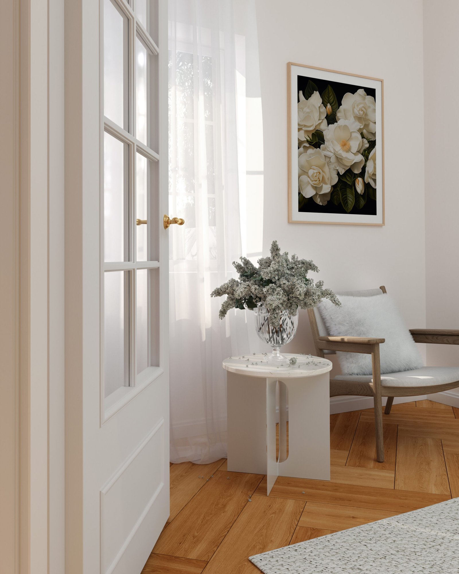 Japandi-White Framed 1Pic Hallway FL1037