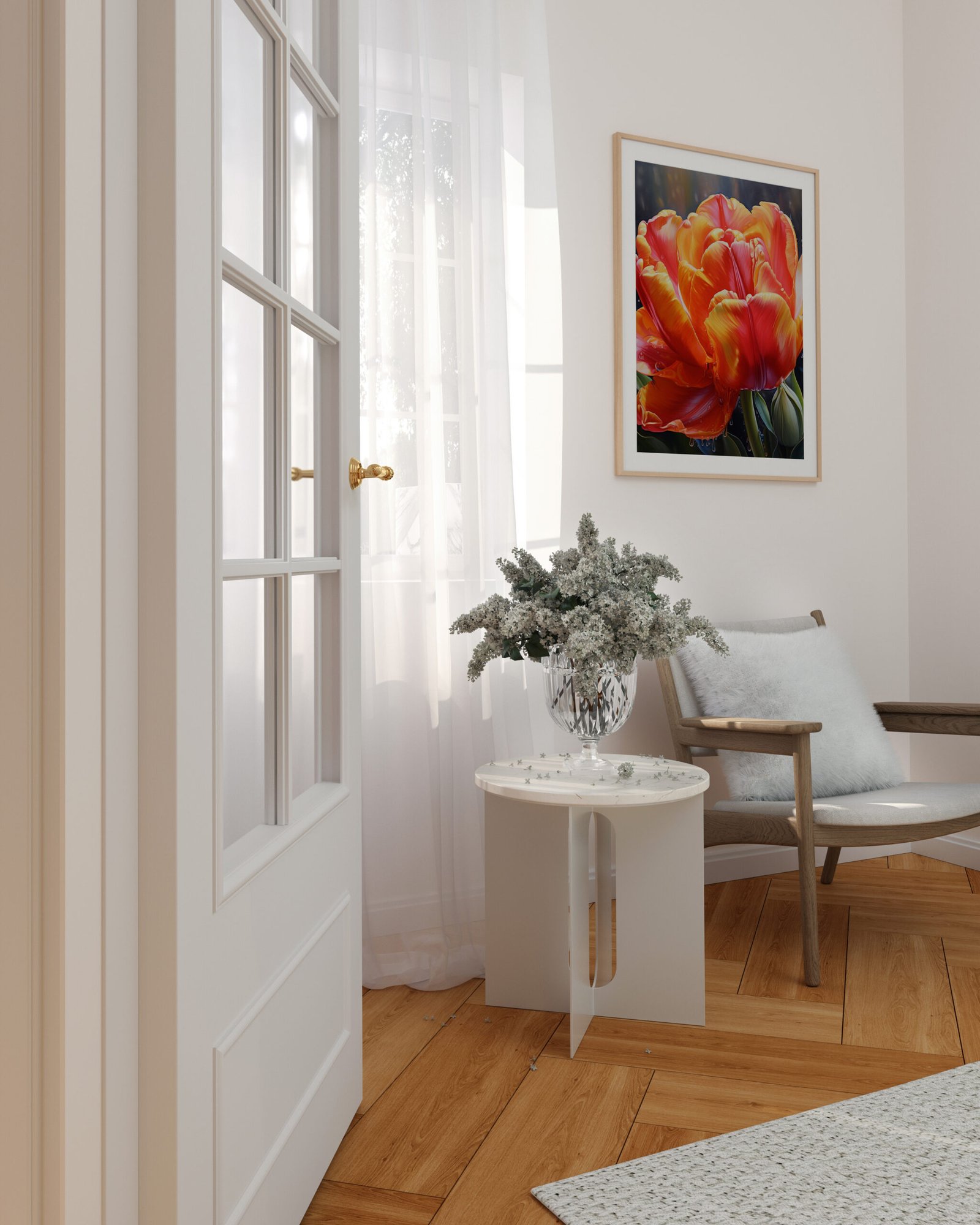 Japandi-White Framed 1Pic Hallway FL1062