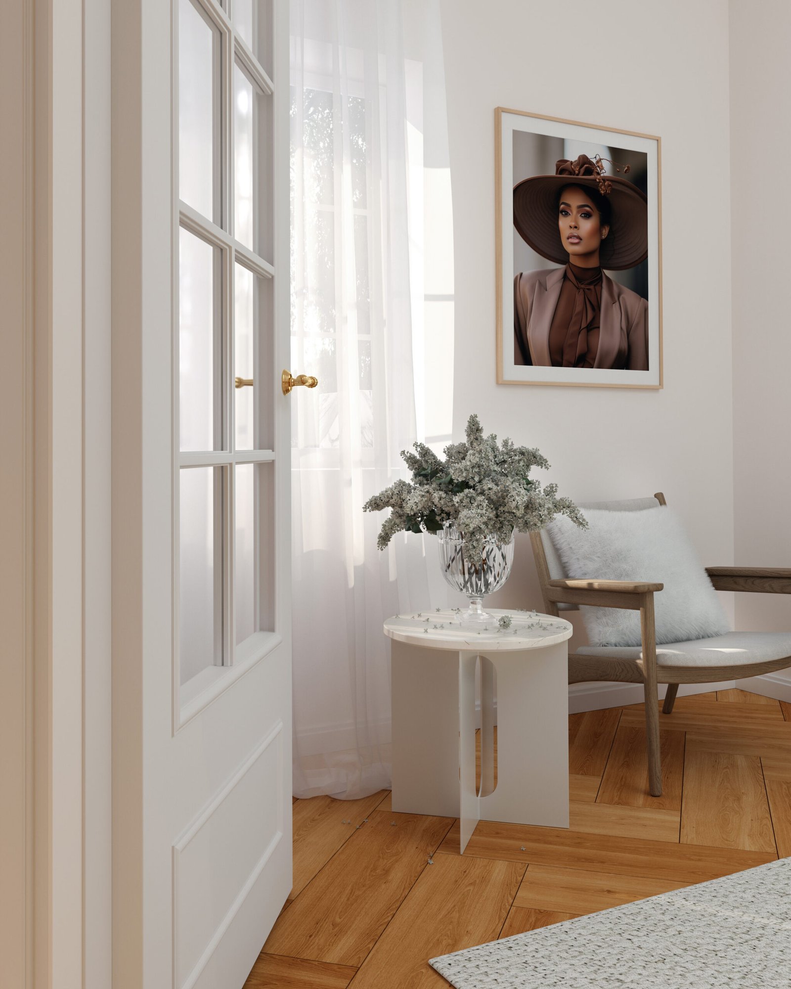 Japandi-White Framed 1Pic Hallway H1012