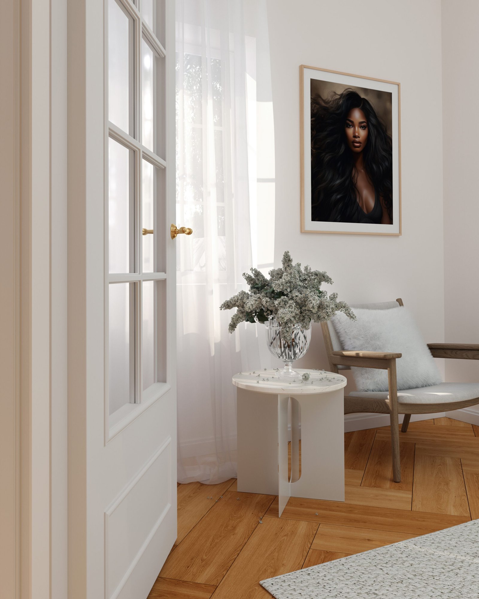 Japandi-White Framed 1Pic Hallway W1009