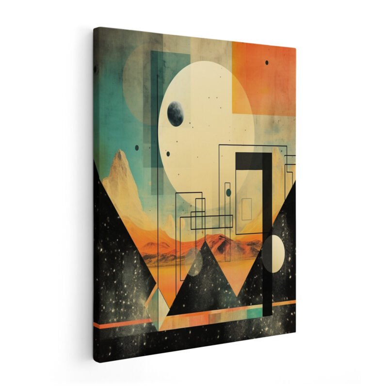 Retro Mountains On Wrapped Canvas | Abstract Canvas Art Collection