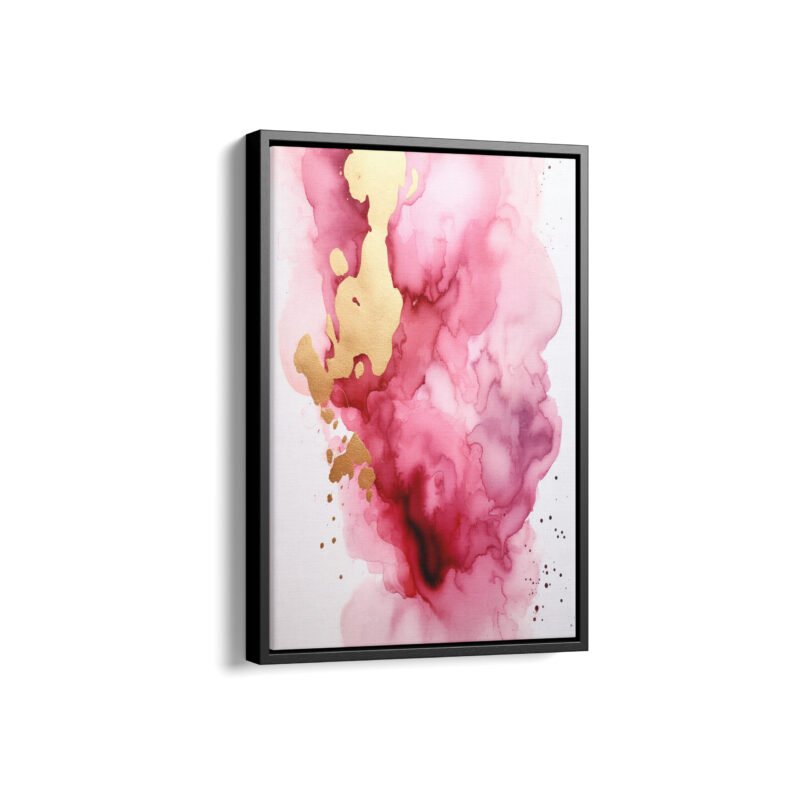 Pink Ink Framed Canvas Prints | Abstract Framed Canvas Collection