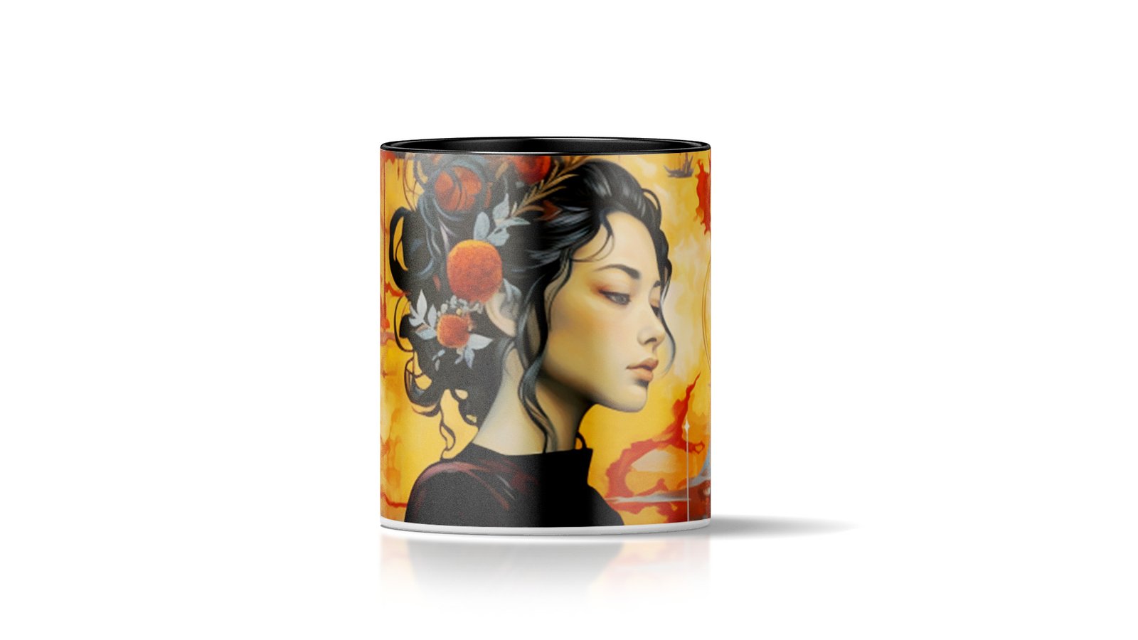 Contemplation Art Personalized Mug | Asian Inspired Fine Art Customized Mug | Drinkware Coffee Lover - Image 1