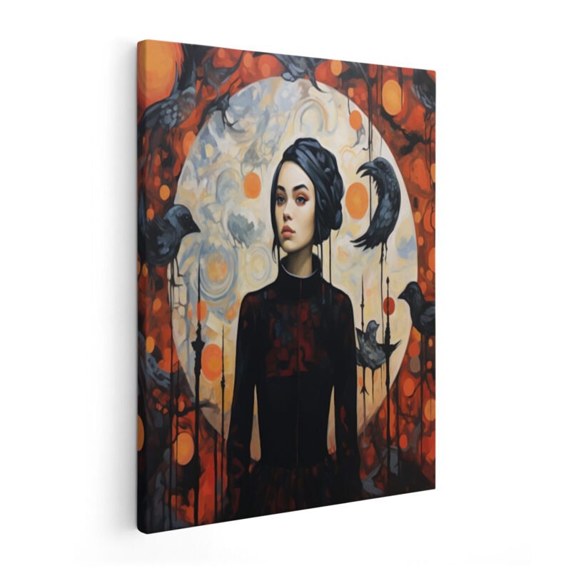 Celestial Moon On Wrapped Canvas