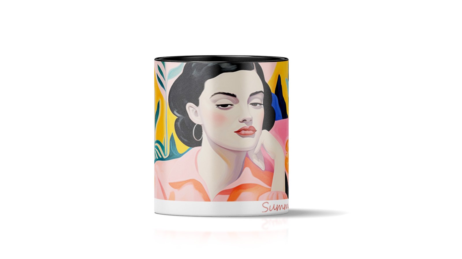 Woman of Leisure Art Personalized Mug | Pastel Fine Art Customized Mug | Coffee Lover - Image 1